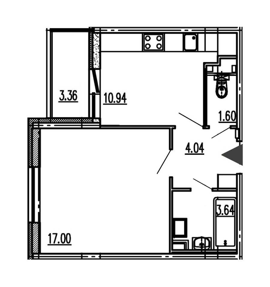 Однокомнатная квартира в SetlCity: площадь 37.2 м2 , этаж: 1 – купить в Санкт-Петербурге